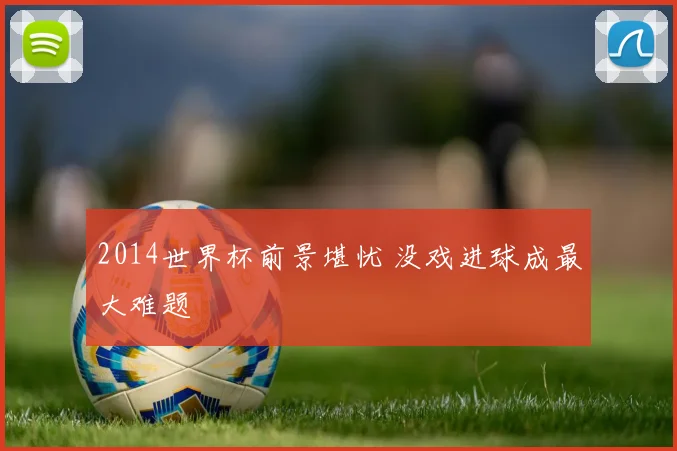 2014世界杯前景堪忧 没戏进球成最大难题